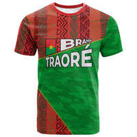 Ibrahim Traore Burkina Faso Fearless Leadership T shirt West African Tribal Pattern And Patriotic Camo Art