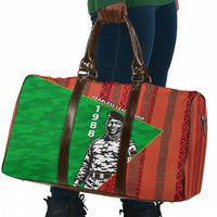 Ibrahim Traore Burkina Faso Fearless Leadership Travel Bag West African Tribal Pattern And Patriotic Camo Art
