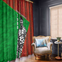 Ibrahim Traore Burkina Faso Fearless Leadership Window Curtain West African Tribal Pattern And Patriotic Camo Art
