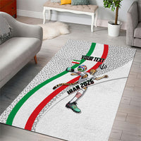 Personalized Iran Football Cheetah Area Rug Persian Cheetah Graphic With Iranian Flag And Symbol