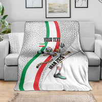 Personalized Iran Football Cheetah Blanket Persian Cheetah Graphic With Iranian Flag And Symbol