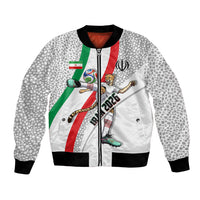 Personalized Iran Football Cheetah Bomber Jacket Persian Cheetah Graphic With Iranian Flag And Symbol