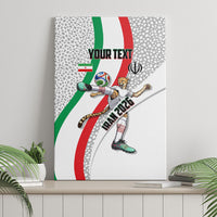 Personalized Iran Football Cheetah Canvas Wall Art Persian Cheetah Graphic With Iranian Flag And Symbol
