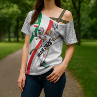 Personalized Iran Football Cheetah Cross Shoulder Shirt Persian Cheetah Graphic With Iranian Flag And Symbol