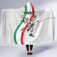 Personalized Iran Football Cheetah Hooded Blanket Persian Cheetah Graphic With Iranian Flag And Symbol