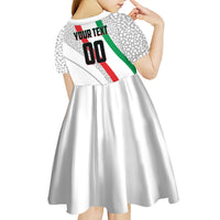 Personalized Iran Football Cheetah Kid Short Sleeve Dress Persian Cheetah Graphic With Iranian Flag And Symbol