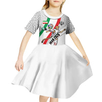 Personalized Iran Football Cheetah Kid Short Sleeve Dress Persian Cheetah Graphic With Iranian Flag And Symbol