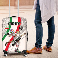 Personalized Iran Football Cheetah Luggage Cover Persian Cheetah Graphic With Iranian Flag And Symbol