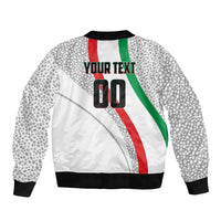 Personalized Iran Football Cheetah Sleeve Zip Bomber Jacket Persian Cheetah Graphic With Iranian Flag And Symbol