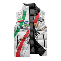 Personalized Iran Football Cheetah Sleeveless Puffer Jacket Persian Cheetah Graphic With Iranian Flag And Symbol