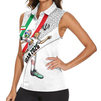 Personalized Iran Football Cheetah Women Sleeveless Polo Shirt Persian Cheetah Graphic With Iranian Flag And Symbol