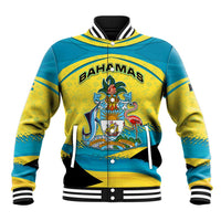 Bahamas Flag Baseball Jacket with National Coat of Arms and Sea Turtle Design - Wonder Print Shop
