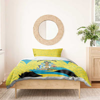 Bahamas Flag Bedding Set with National Coat of Arms and Sea Turtle Design - Wonder Print Shop