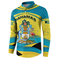 Bahamas Flag Button Sweatshirt with National Coat of Arms and Sea Turtle Design - Wonder Print Shop