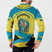Bahamas Flag Button Sweatshirt with National Coat of Arms and Sea Turtle Design - Wonder Print Shop