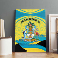 Bahamas Flag Canvas Wall Art with National Coat of Arms and Sea Turtle Design - Wonder Print Shop