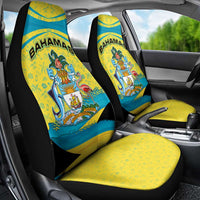 Bahamas Flag Car Seat Cover with National Coat of Arms and Sea Turtle Design - Wonder Print Shop