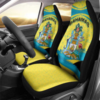 Bahamas Flag Car Seat Cover with National Coat of Arms and Sea Turtle Design - Wonder Print Shop