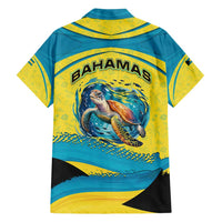 Bahamas Flag Family Matching Summer Maxi Dress and Hawaiian Shirt with National Coat of Arms and Sea Turtle Design - Wonder Print Shop