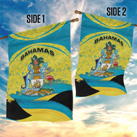Bahamas Flag Garden Flag with National Coat of Arms and Sea Turtle Design - Wonder Print Shop