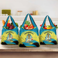 Bahamas Flag Grocery Bag with National Coat of Arms and Sea Turtle Design - Wonder Print Shop