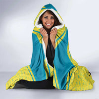 Bahamas Flag Hooded Blanket with National Coat of Arms and Sea Turtle Design - Wonder Print Shop