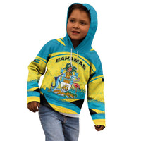 Bahamas Flag Kid Hoodie with National Coat of Arms and Sea Turtle Design - Wonder Print Shop