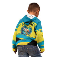 Bahamas Flag Kid Hoodie with National Coat of Arms and Sea Turtle Design - Wonder Print Shop
