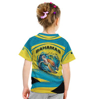 Bahamas Flag Kid T Shirt with National Coat of Arms and Sea Turtle Design - Wonder Print Shop