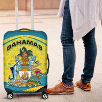 Bahamas Flag Luggage Cover with National Coat of Arms and Sea Turtle Design - Wonder Print Shop