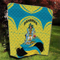 Bahamas Flag Quilt with National Coat of Arms and Sea Turtle Design - Wonder Print Shop