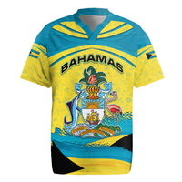 Bahamas Flag Rugby Jersey with National Coat of Arms and Sea Turtle Design - Wonder Print Shop