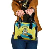 Bahamas Flag Shoulder Handbag with National Coat of Arms and Sea Turtle Design - Wonder Print Shop