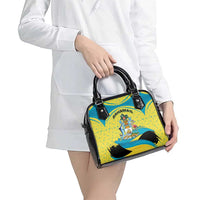 Bahamas Flag Shoulder Handbag with National Coat of Arms and Sea Turtle Design - Wonder Print Shop