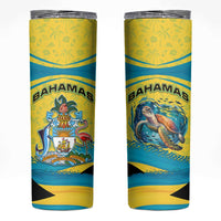 Bahamas Flag Skinny Tumbler with National Coat of Arms and Sea Turtle Design - Wonder Print Shop