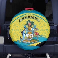 Bahamas Flag Spare Tire Cover with National Coat of Arms and Sea Turtle Design - Wonder Print Shop