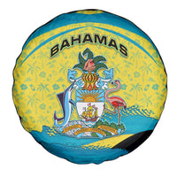 Bahamas Flag Spare Tire Cover with National Coat of Arms and Sea Turtle Design - Wonder Print Shop