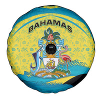 Bahamas Flag Spare Tire Cover with National Coat of Arms and Sea Turtle Design - Wonder Print Shop