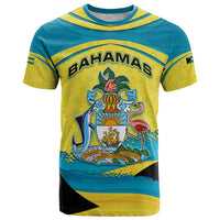 Bahamas Flag T Shirt with National Coat of Arms and Sea Turtle Design - Wonder Print Shop