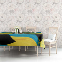 Bahamas Flag Tablecloth with National Coat of Arms and Sea Turtle Design - Wonder Print Shop