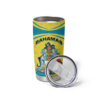 Bahamas Flag Tumbler Cup with National Coat of Arms and Sea Turtle Design - Wonder Print Shop