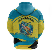 Bahamas Flag Zip Hoodie with National Coat of Arms and Sea Turtle Design - Wonder Print Shop