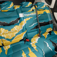 Bahamas Back Car Seat Cover with National Coat of Arms Teal Yellow Ocean Wave Spirit