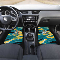 Bahamas Car Mats with National Coat of Arms Teal Yellow Ocean Wave Spirit