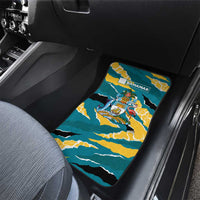 Bahamas Car Mats with National Coat of Arms Teal Yellow Ocean Wave Spirit