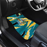 Bahamas Car Mats with National Coat of Arms Teal Yellow Ocean Wave Spirit