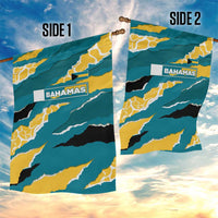 Bahamas Garden Flag with National Coat of Arms Teal Yellow Ocean Wave Spirit