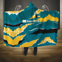 Bahamas Hooded Blanket with National Coat of Arms Teal Yellow Ocean Wave Spirit