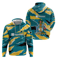 Bahamas Hoodie with National Coat of Arms Teal Yellow Ocean Wave Spirit