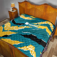 Bahamas Quilt with National Coat of Arms Teal Yellow Ocean Wave Spirit